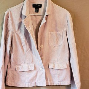 Outer Edge corduroy Jacket is pale pink with buttons on the front, Size Large